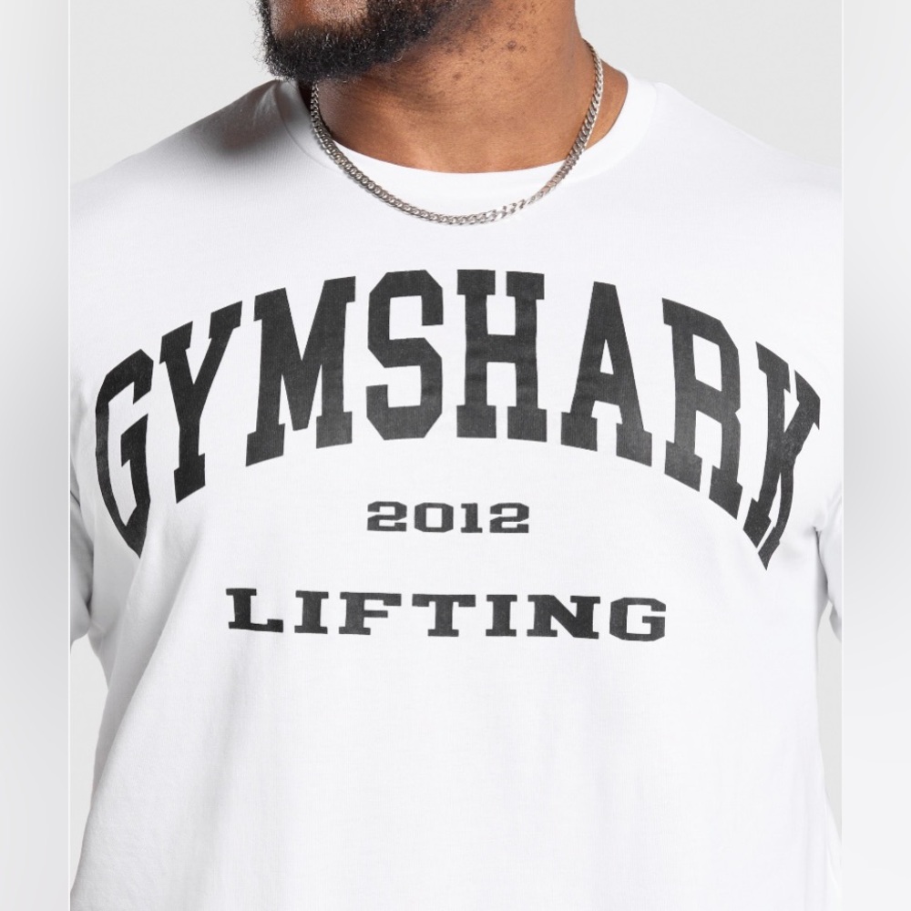 GYMSHARK Men's 2012 Lifting T-Shirt White- NWT - Picture 5 of 7